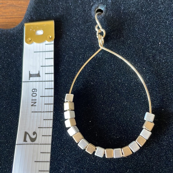 Gold and Silver Bead Earrings - Picture 4 of 5